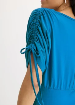 bonprix bonprix Camiseta con botones azul glaciar Clearance