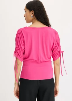 bonprix bonprix Camiseta con botones fucsia Sale