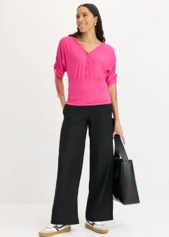 bonprix bonprix Camiseta con botones fucsia Sale