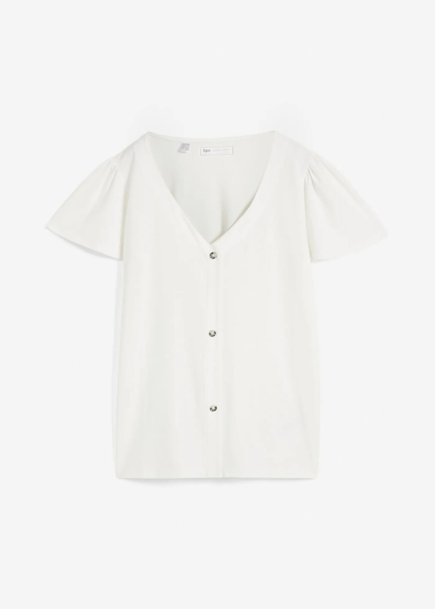 bonprix bonprix Camiseta con botones Blanco lana Outlet