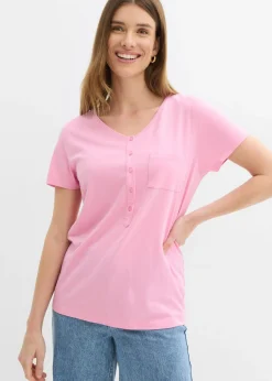 bonprix bonprix Camiseta con botones Rosa Online