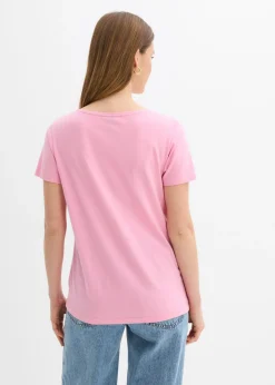 bonprix bonprix Camiseta con botones Rosa Online