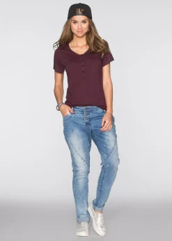 bonprix bonprix Camiseta con botones Burdeos New