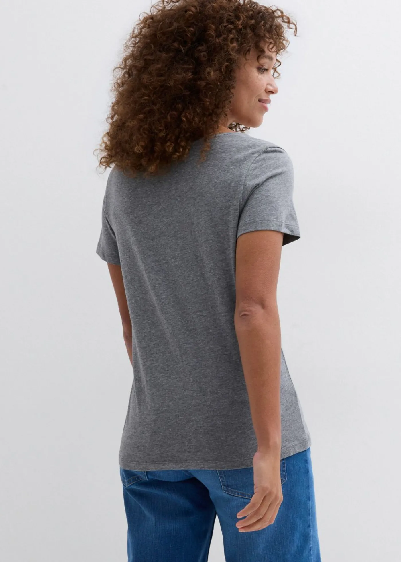 bonprix bonprix Camiseta con botones Gris jaspeado Sale