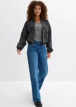 bonprix bonprix Camiseta con botones Gris jaspeado Sale