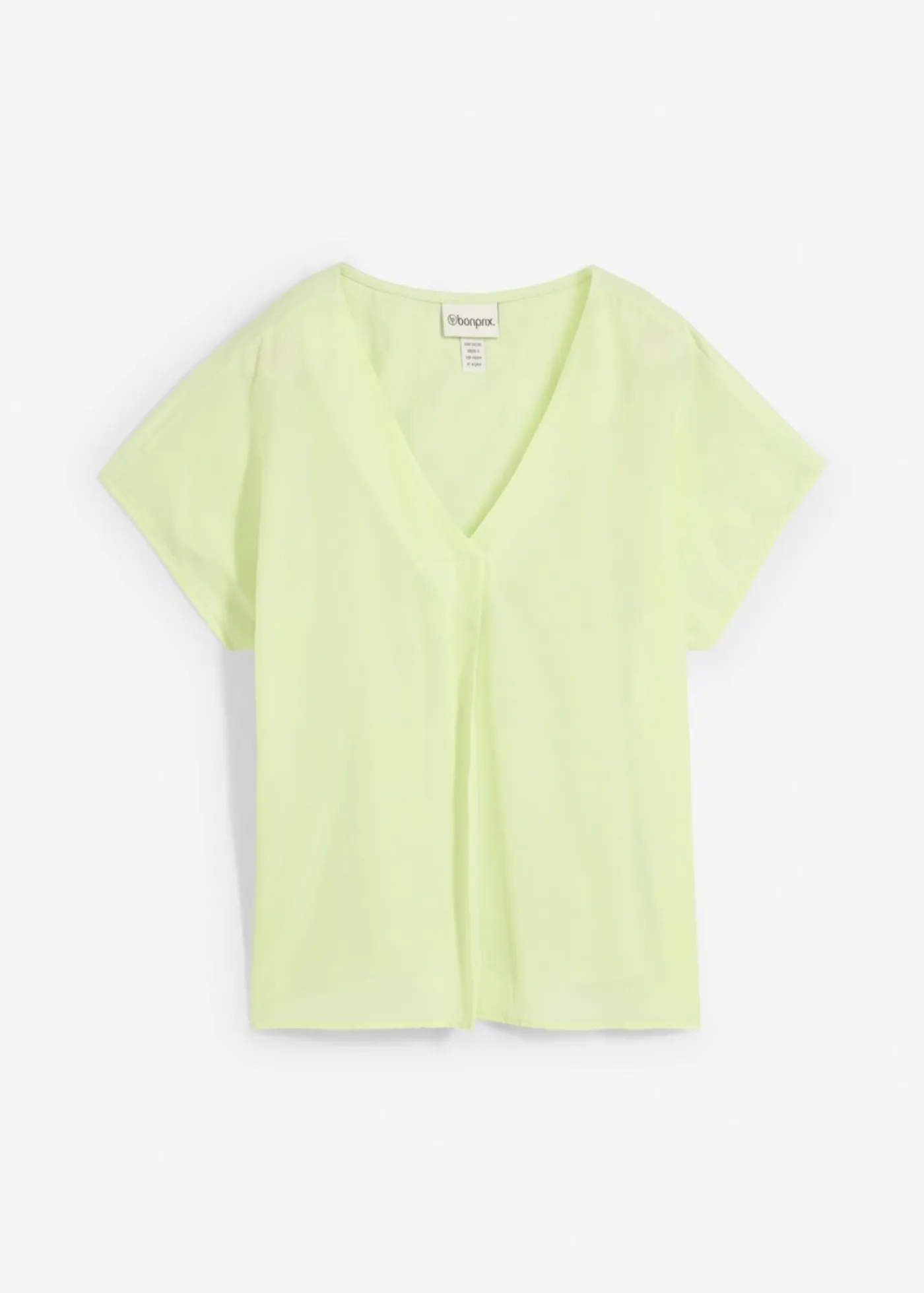 bonprix bonprix Camiseta con contenido de seda e inserto de tejido verde tiza Clearance