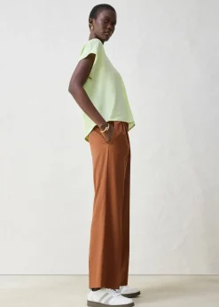 bonprix bonprix Camiseta con contenido de seda e inserto de tejido verde tiza Clearance
