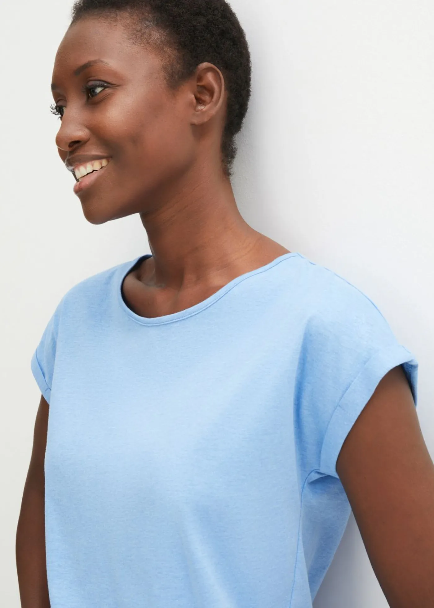 bonprix bonprix Camiseta con contenido de seda azul provenzal New