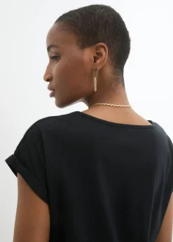 bonprix bonprix Camiseta con contenido de seda Negro Best