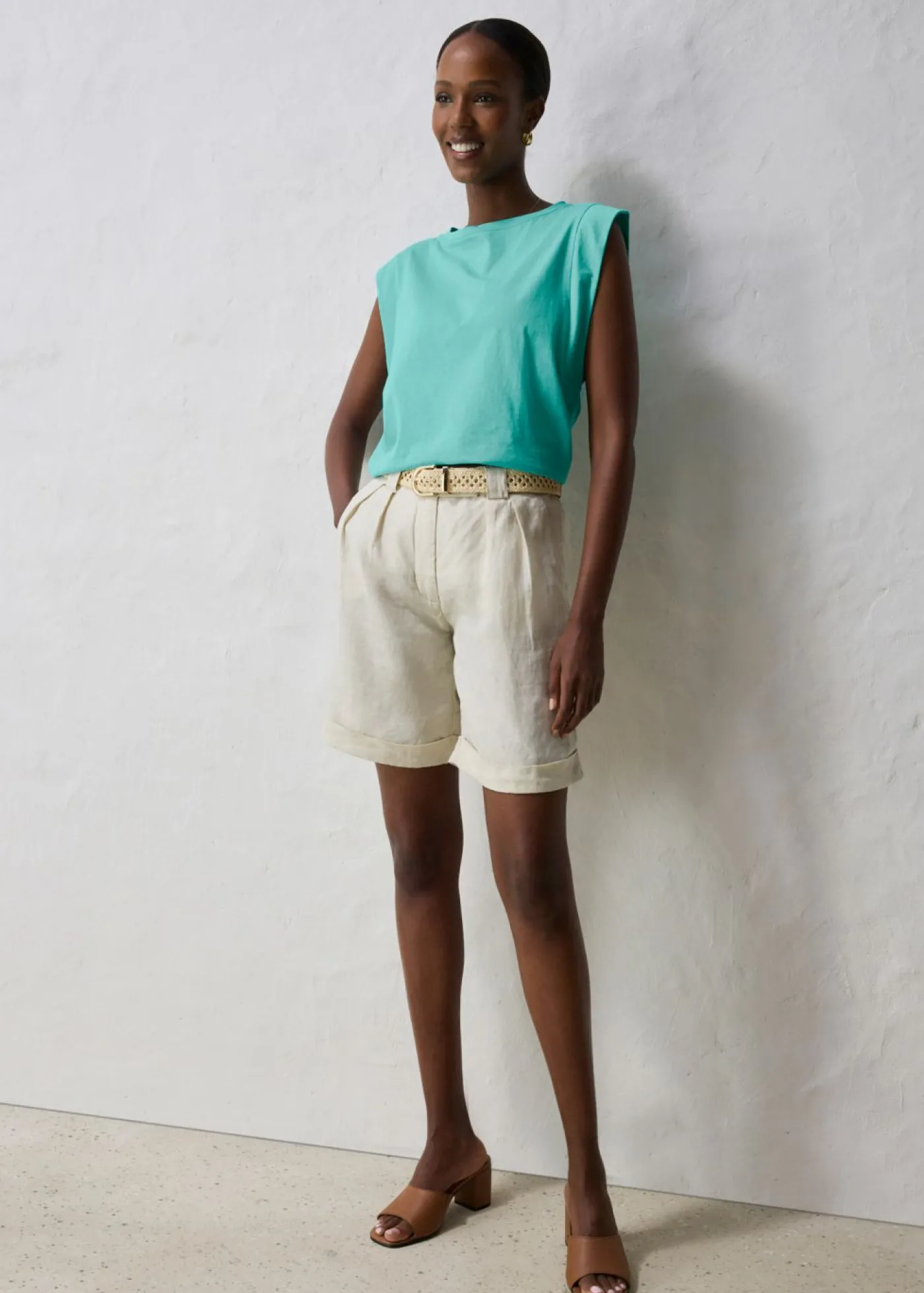 bonprix bonprix Camiseta con contenido de seda Verde agua Outlet