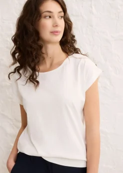 bonprix bonprix Camiseta con contenido de seda Blanco lana Sale
