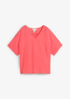 bonprix bonprix Camiseta con contenido de seda e inserto de tejido rosa paraíso Online