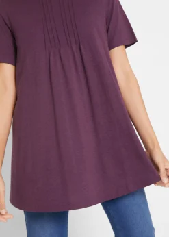 bonprix bonprix Camiseta con corte en A y manga corta Baya de saúco Clearance