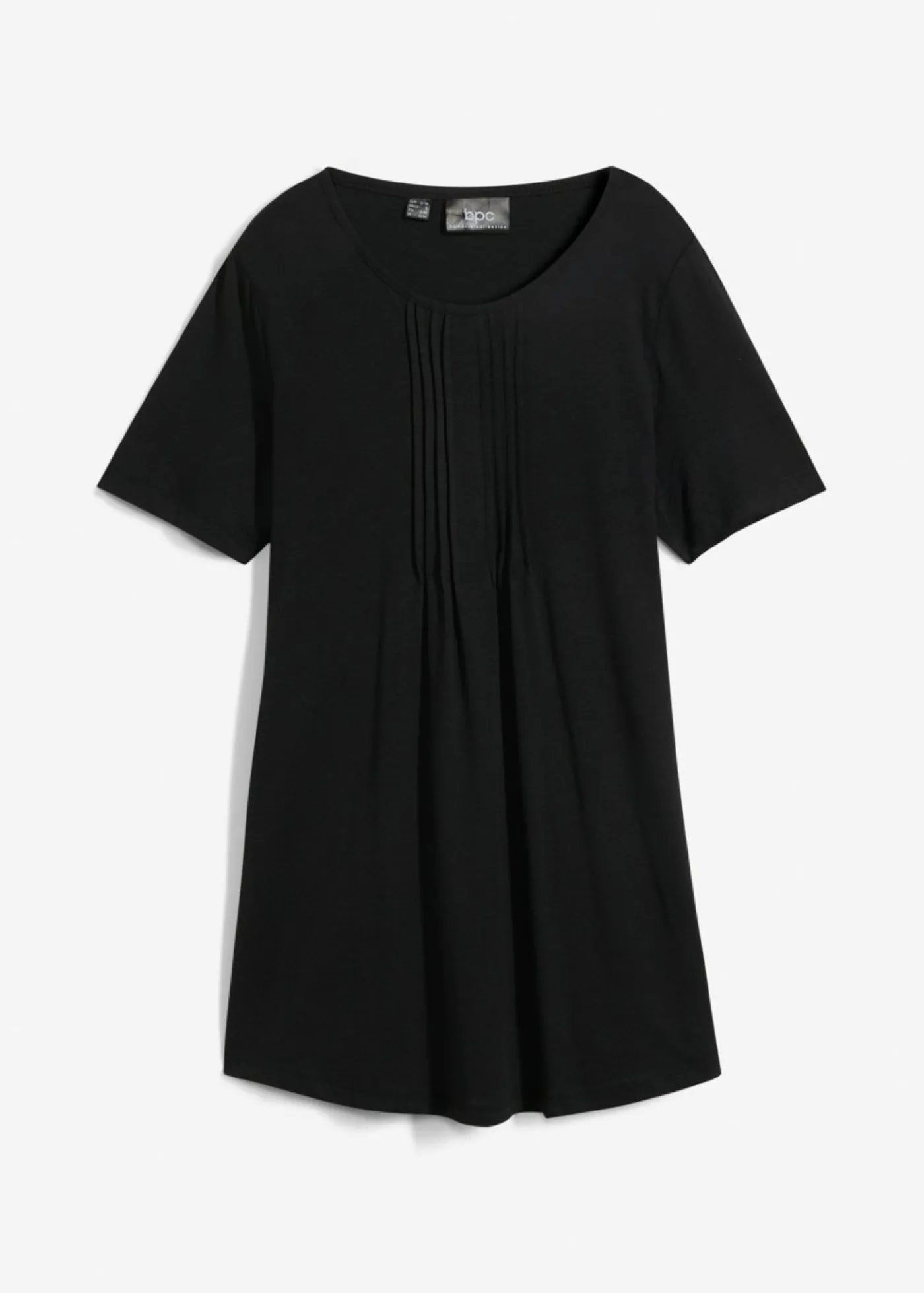 bonprix bonprix Camiseta con corte en A y manga corta Negro Discount