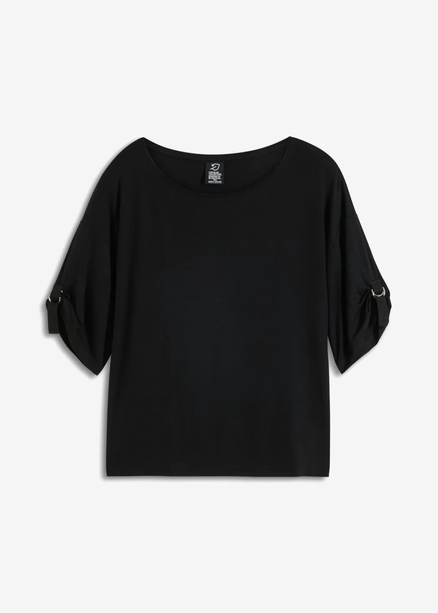 bonprix bonprix Camiseta con cuello barco Negro Clearance