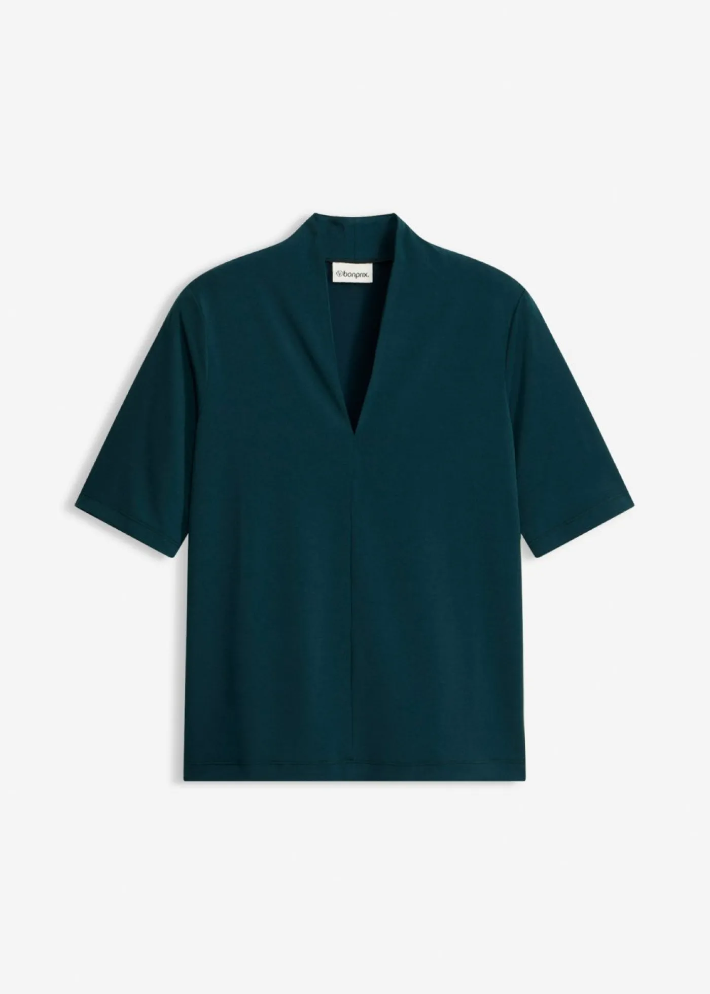 bonprix bonprix Camiseta con cuello chimenea Verde intenso Online