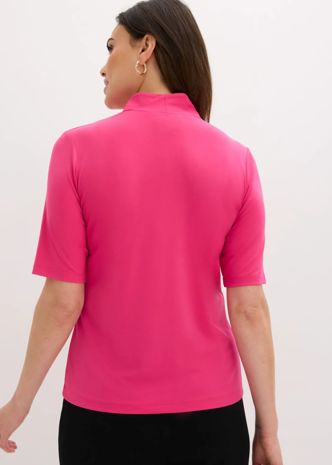 bonprix bonprix Camiseta con cuello chimenea Pink lady Hot
