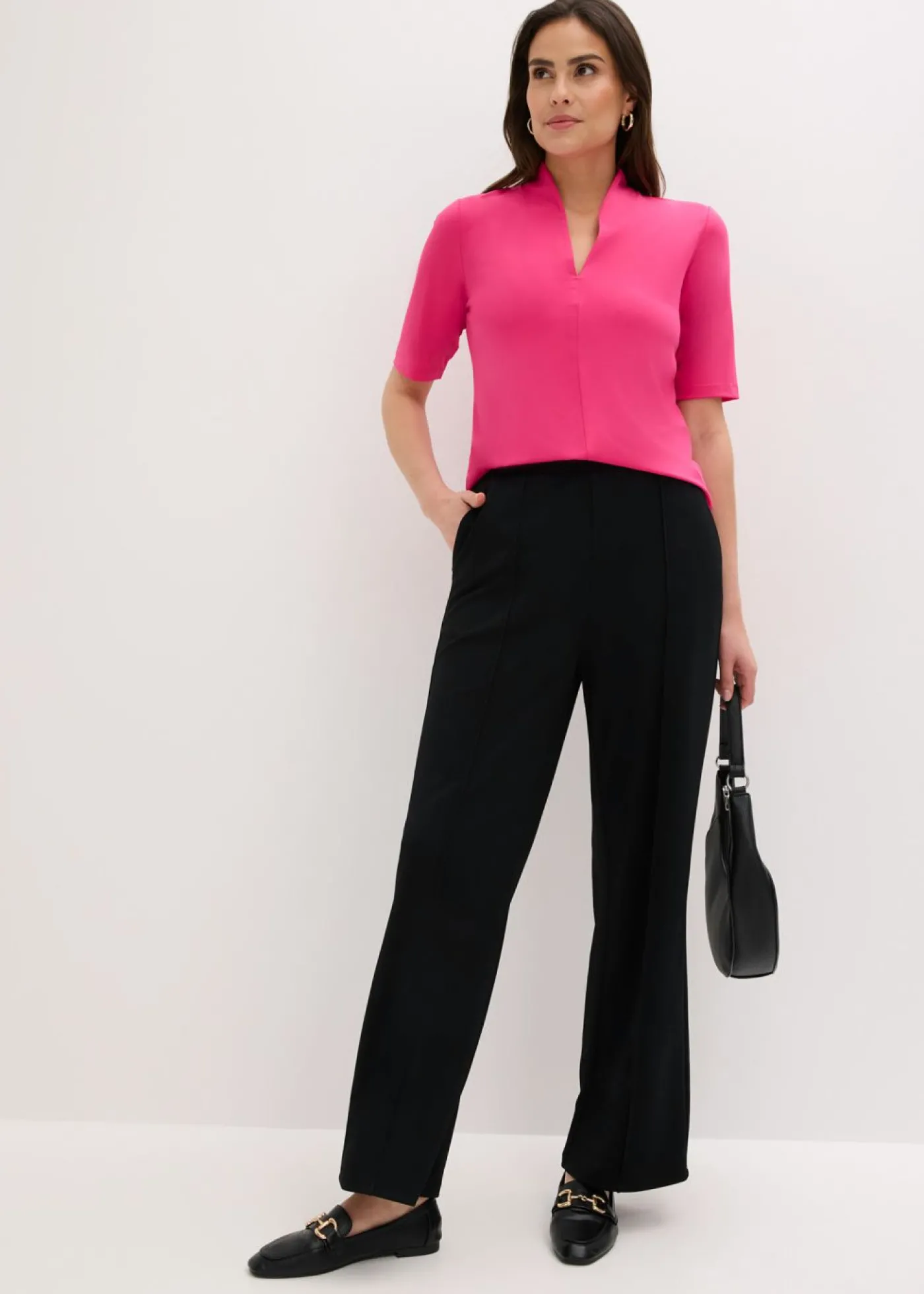 bonprix bonprix Camiseta con cuello chimenea Pink lady Hot