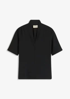 bonprix bonprix Camiseta con cuello chimenea Negro Online