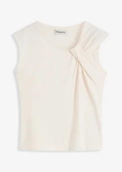 bonprix bonprix Camiseta con detalle de nudo Beige natural Best