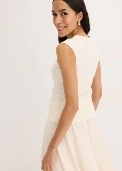 bonprix bonprix Camiseta con detalle de nudo Beige natural Best