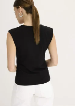 bonprix bonprix Camiseta con detalle de nudo Negro Outlet