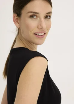 bonprix bonprix Camiseta con detalle de nudo Negro Outlet