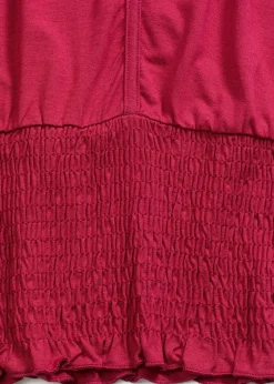 bonprix bonprix Camiseta con dobladillo de nido de abeja Rojo sangría Outlet