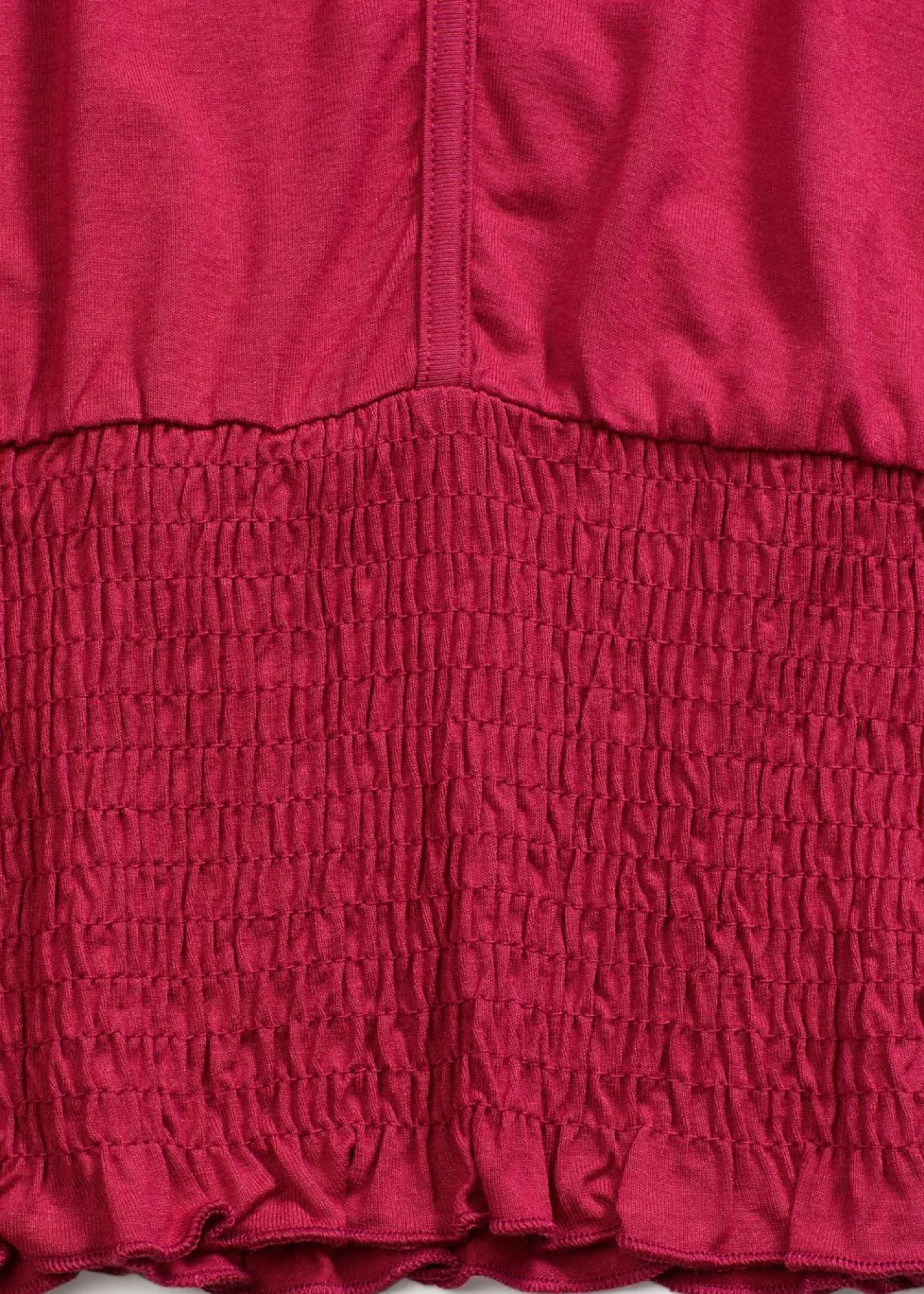 bonprix bonprix Camiseta con dobladillo de nido de abeja Rojo sangría Outlet