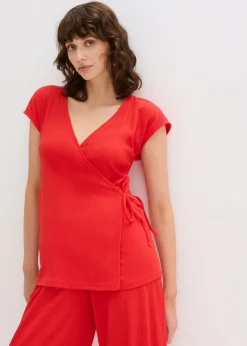 bonprix bonprix Camiseta con efecto cruzado fresa Discount