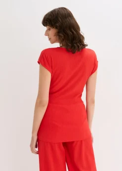bonprix bonprix Camiseta con efecto cruzado fresa Discount