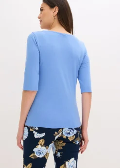 bonprix bonprix Camiseta con encaje azul provenzal New