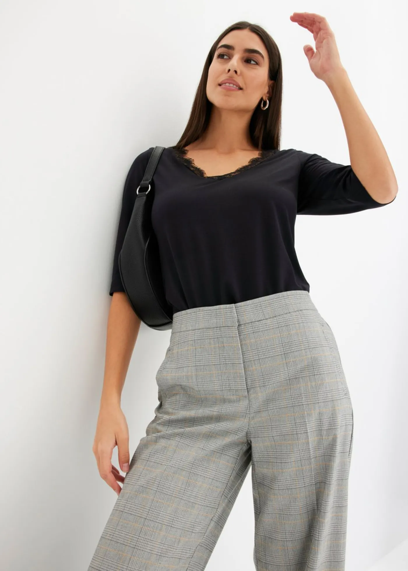 bonprix bonprix Camiseta con encaje Negro Best