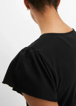 bonprix bonprix Camiseta con encaje en el escote Negro Discount