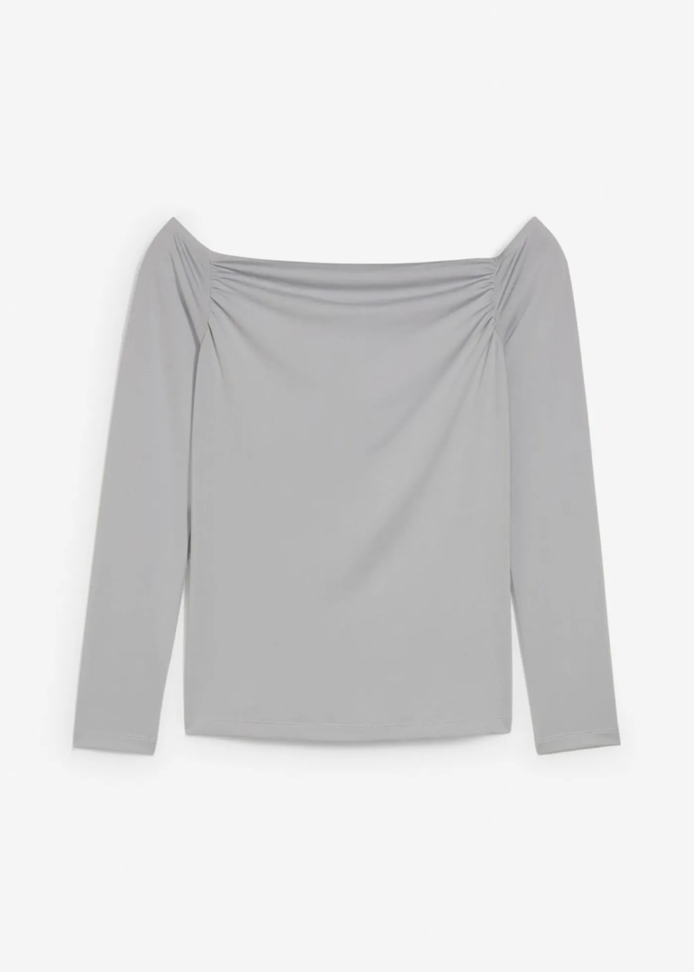 bonprix bonprix Camiseta con escote bañera de punto ligero gris sombra Hot