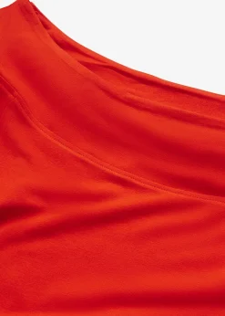 bonprix bonprix Camiseta con escote bañera en mezcla de viscosa naranja sangre Discount
