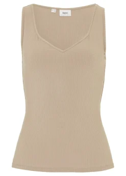 bonprix bonprix Camiseta con escote en forma de corazón Marrón grisáceo Discount