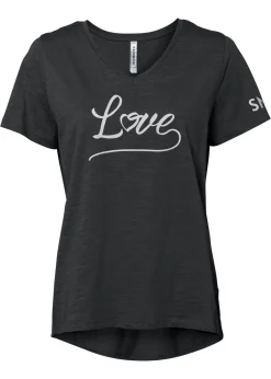 bonprix bonprix Camiseta con estampado Negro estampado Online