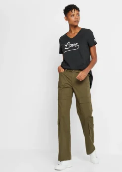 bonprix bonprix Camiseta con estampado Negro estampado Online