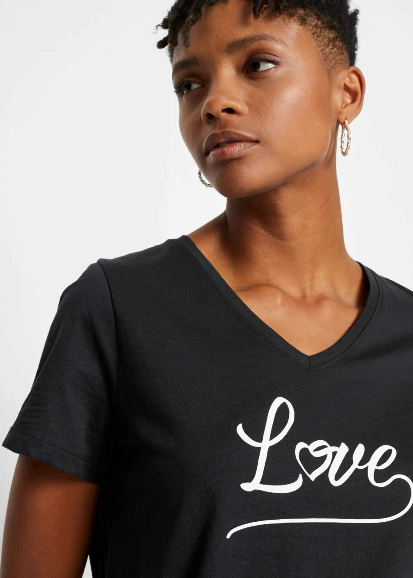 bonprix bonprix Camiseta con estampado Negro estampado Online