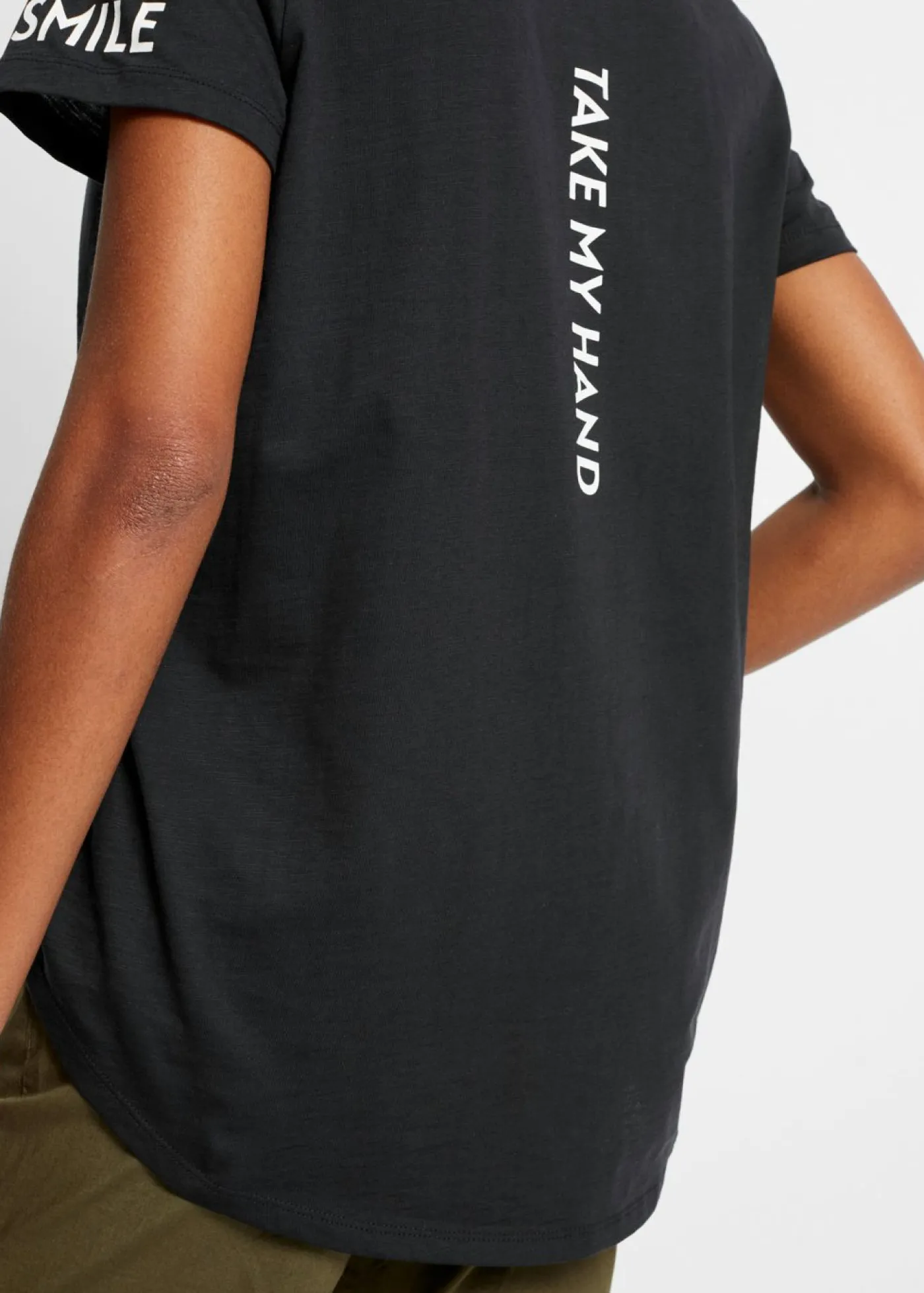 bonprix bonprix Camiseta con estampado Negro estampado Online