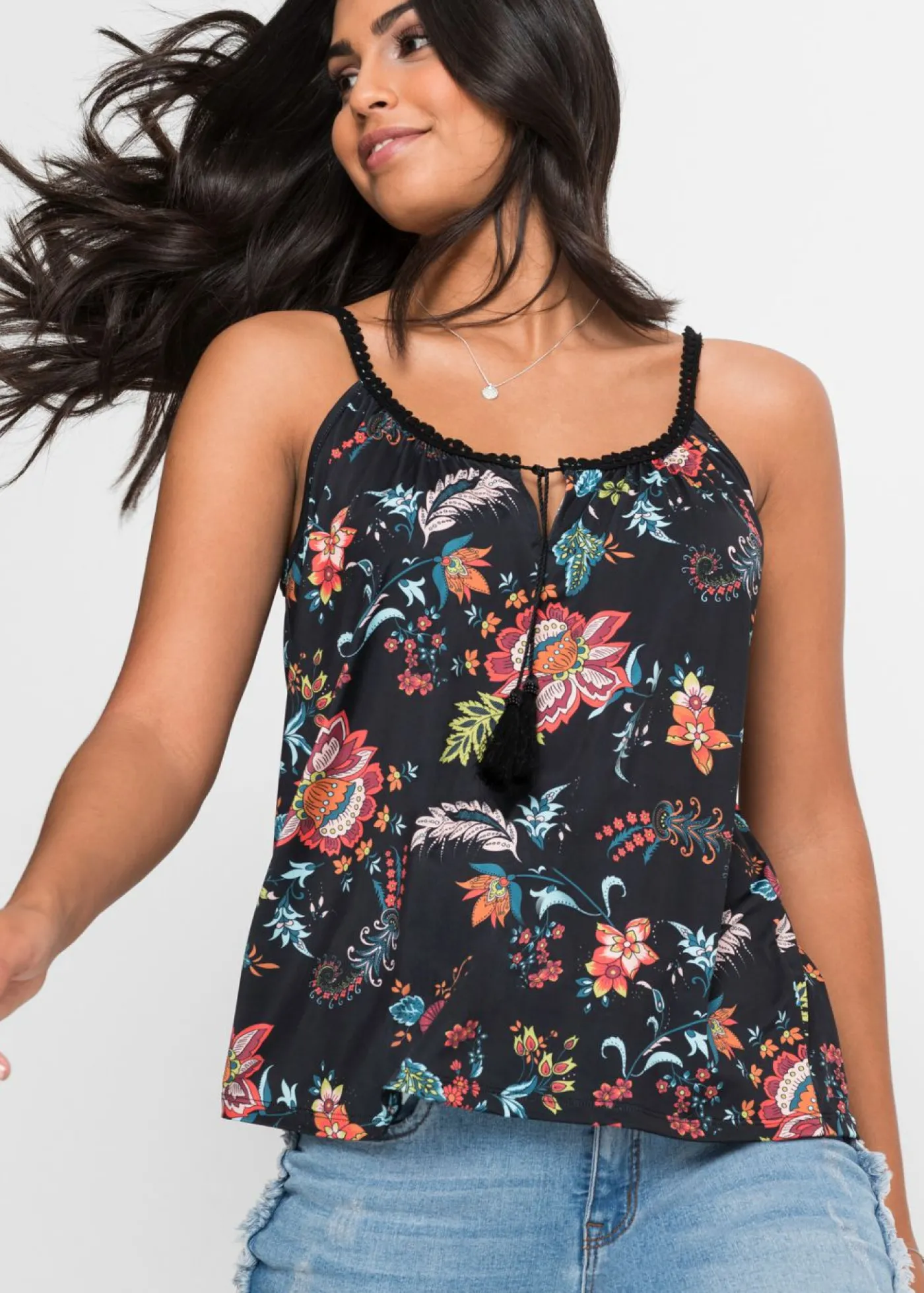 bonprix bonprix Camiseta con estampado Negro Clearance