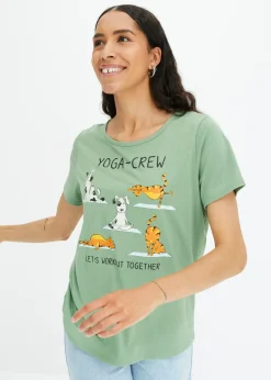 bonprix bonprix Camiseta con estampado Verde pino estampado New