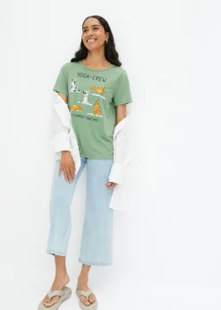 bonprix bonprix Camiseta con estampado Verde pino estampado New