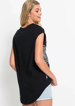 bonprix bonprix Camiseta con estampado Negro-acero atrapasueños Clearance
