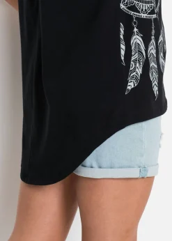 bonprix bonprix Camiseta con estampado Negro-acero atrapasueños Clearance
