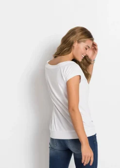 bonprix bonprix Camiseta con estampado de estrellas Blanco estampado Outlet
