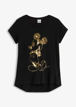 bonprix Disney Camiseta con estampado de Mickey Mouse Negro-dorado Outlet