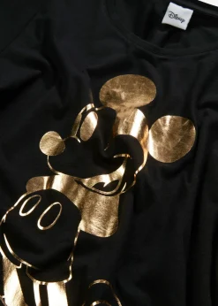bonprix Disney Camiseta con estampado de Mickey Mouse Negro-dorado Outlet