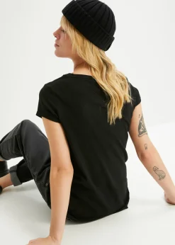 bonprix Disney Camiseta con estampado de Mickey Mouse Negro-dorado Outlet